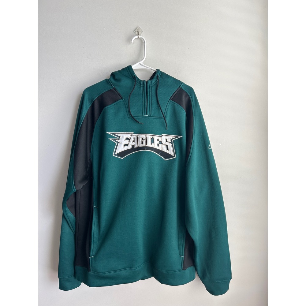 Reebok NFL Green Philadelphia Eagles Pullover Hoodie Mens Large